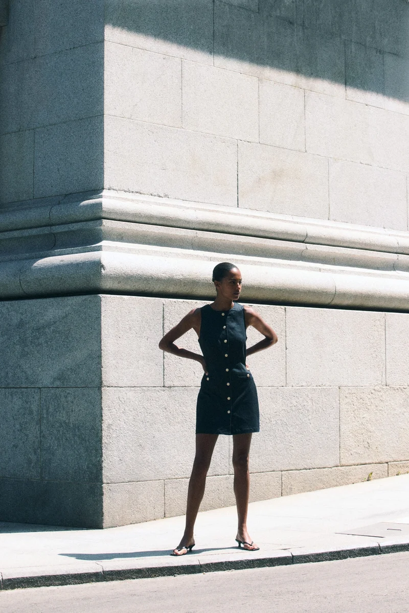 H&M Button-front twill dress